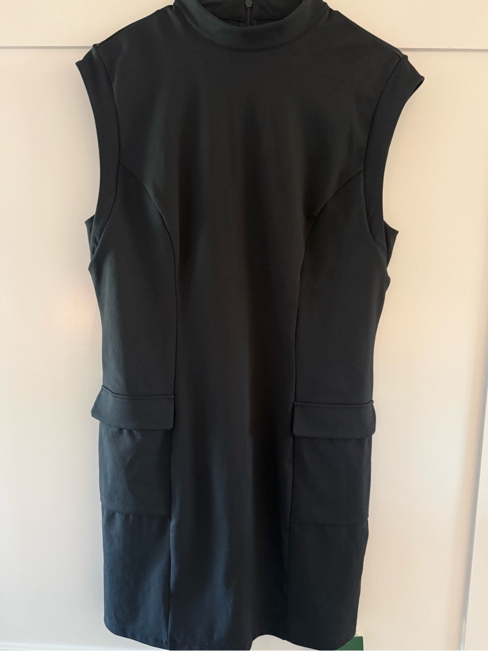 NWT Halara Black Cargo Pocket Mock Neck Mini Dress Size Large